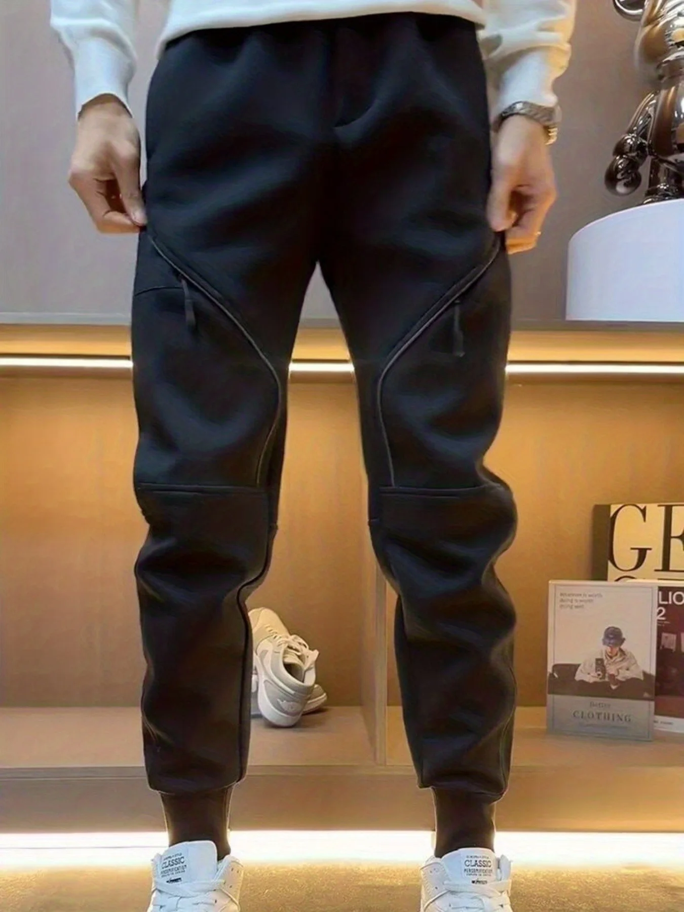 

Мужские брюки нового стиля для поездок на работу на весну и осень, дышащие спортивные брюки, повседневные и универсальные леггинсы, эластичные брюки.