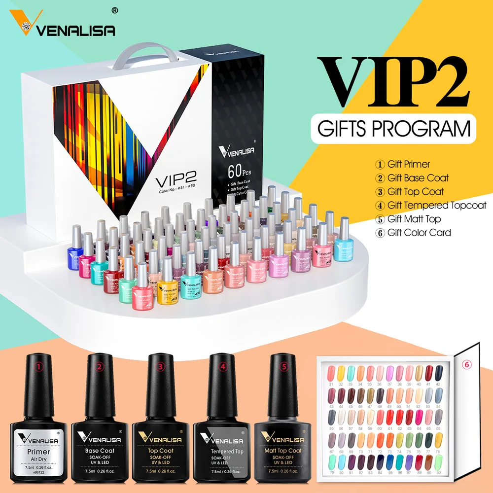 TPO/HEMA FREE VENALISA VIP Kit Nagelgelpoliermittel Markenkoffer Gel Kit Perfektes Pigment Professionelles Nail Art Langlebiges Gel – Detail 12