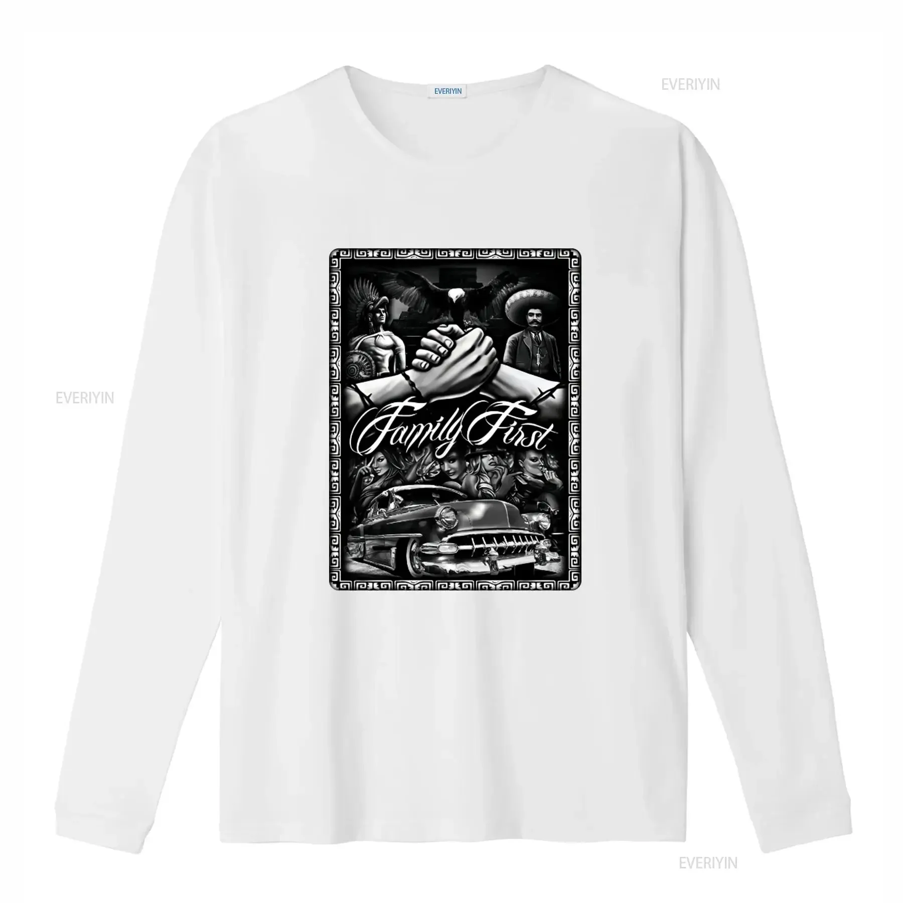 Family First Chicano Low Rider Mens Heavyweight T Shirt Unique Design on Shaka Wear vintage Washed Breathable Comfortable view 4