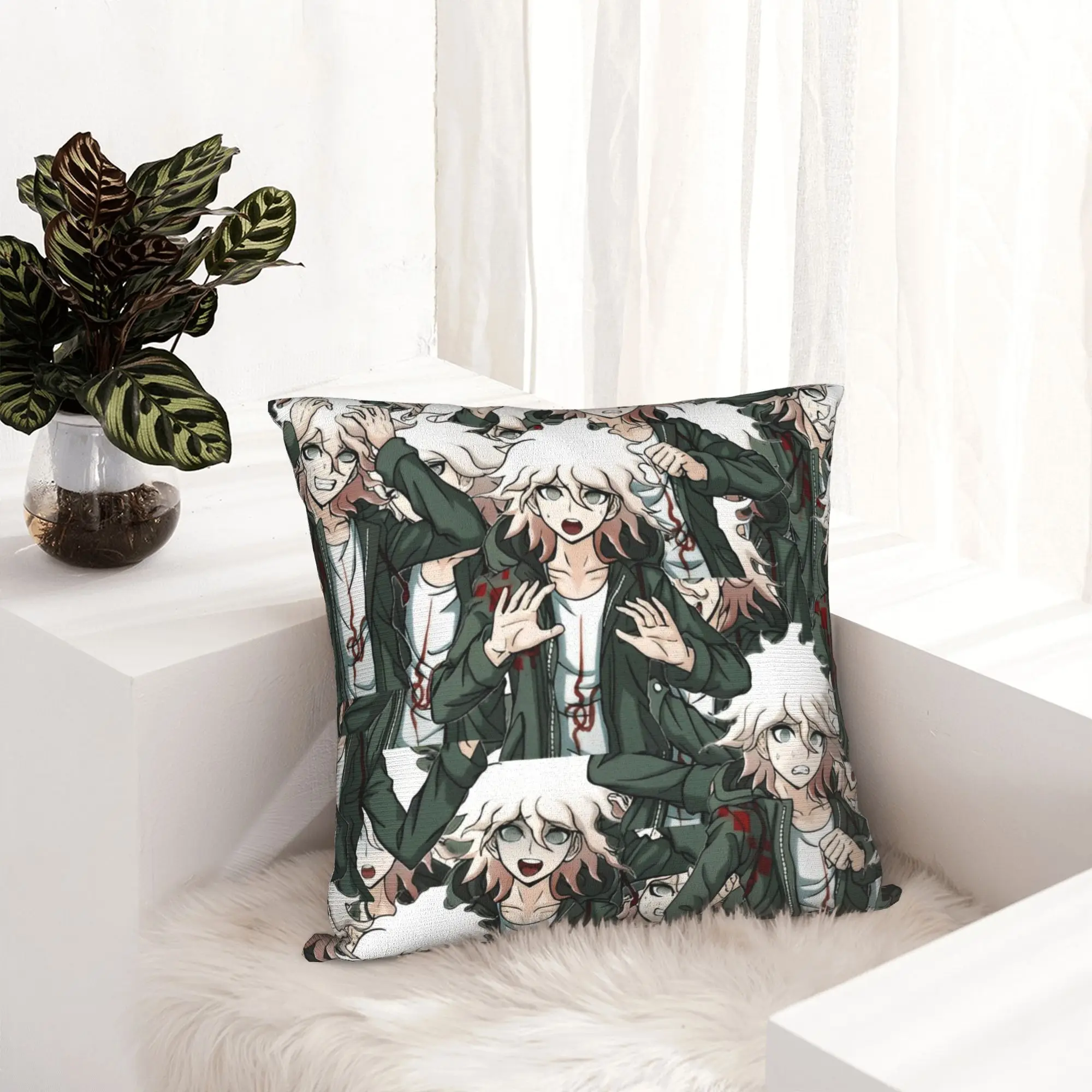 Nagito Komaeda Anime Pillowcase Double-sided Printing Cushion Cover Gift Pillow Case Cover Home Zipper