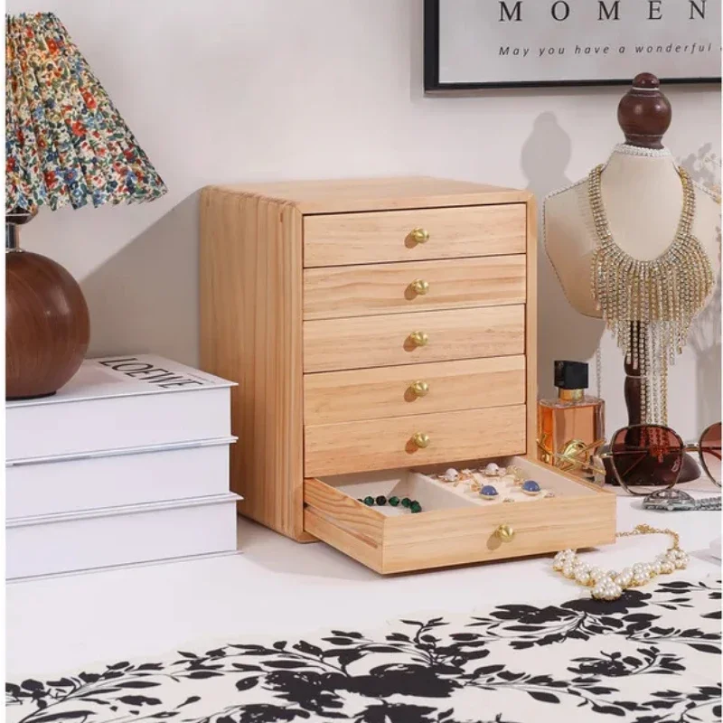 Exquisite Wooden Storage Box HighEnd Solid Wood Organizer MultiLayer Drawer for Jewelry Rings  Earrings Elegant Display Case