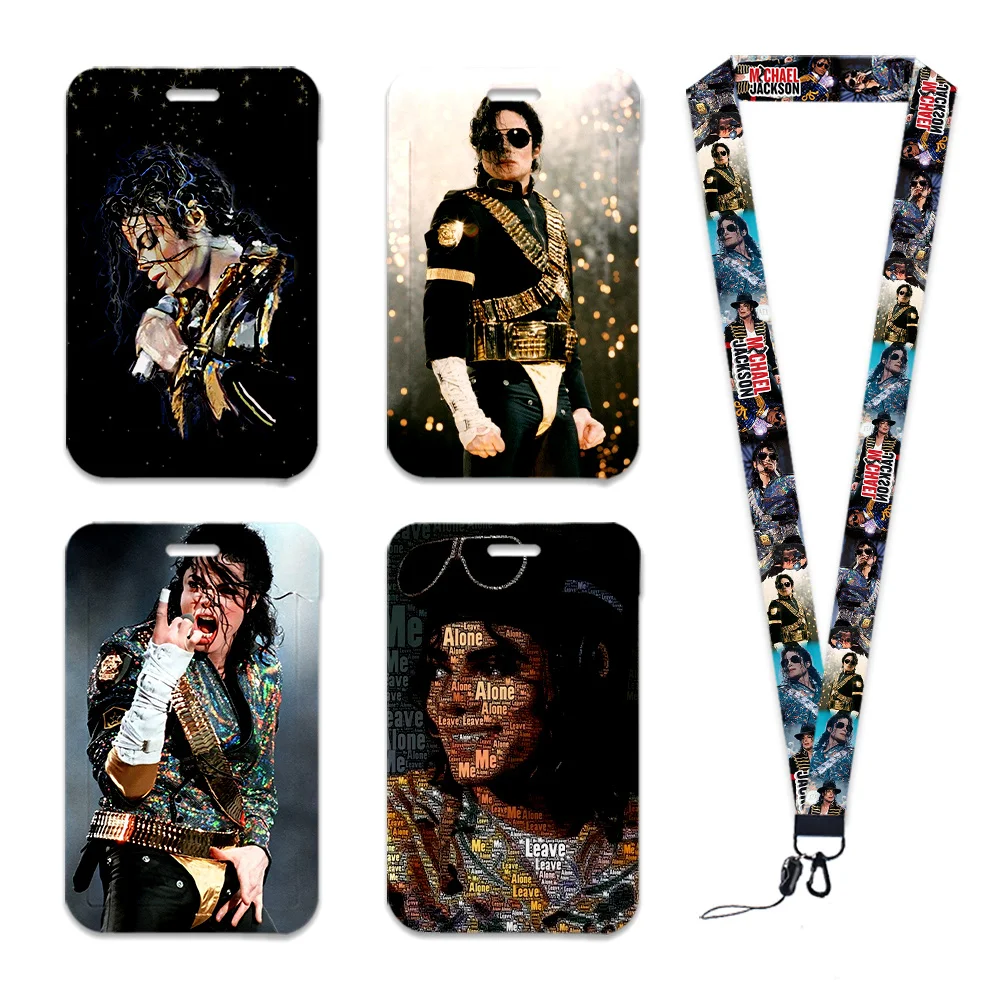 Famous Singer Fans Products Card Holder Work Permit Name Badge with Keychains Student Id Card Lanyard Holder Accessories