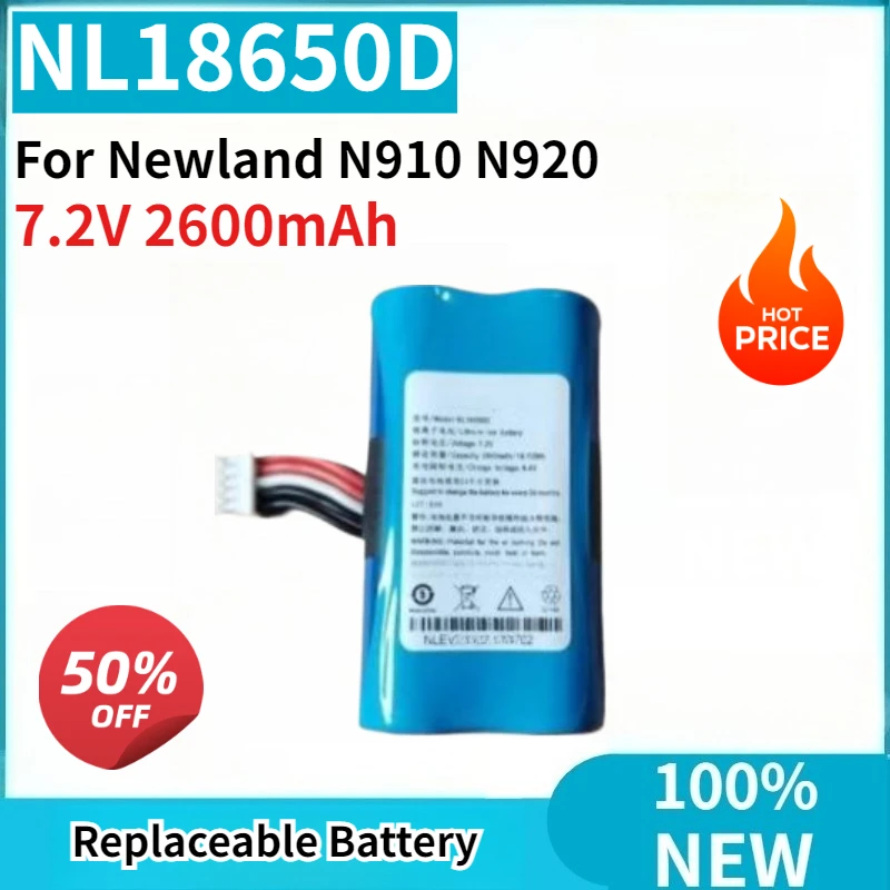 New NL18650D 7.2V 2600mAh Smart Card Reader Battery High Capacity for Newland N910 N920