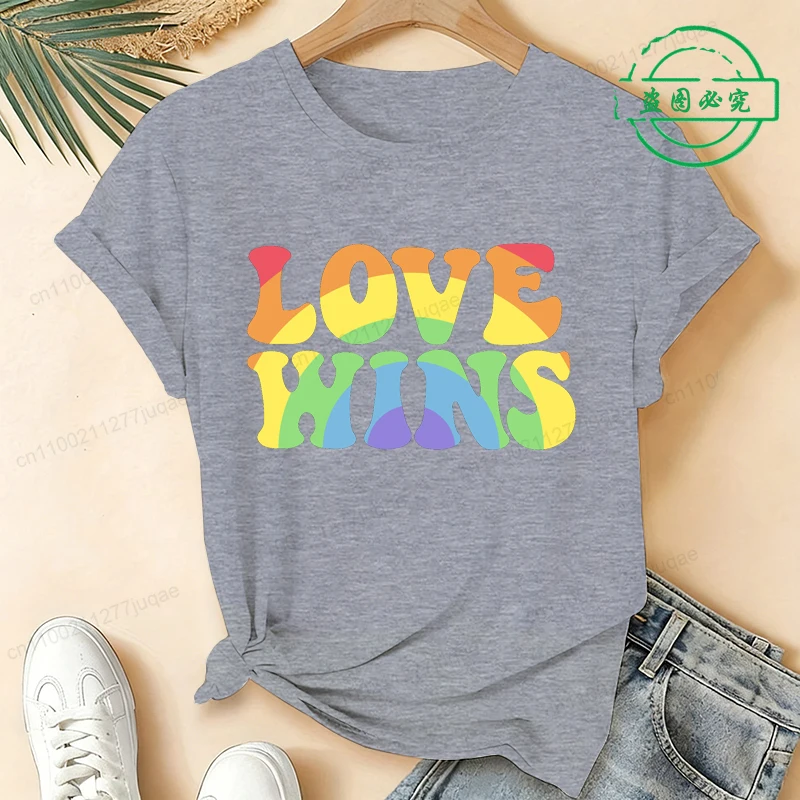 Summer Fashion Women Tshirt Short Sleeve Women Tshirt Ladies Tee Shirt Top Love Wins Print T-Shirts Female Camisetas Mujer