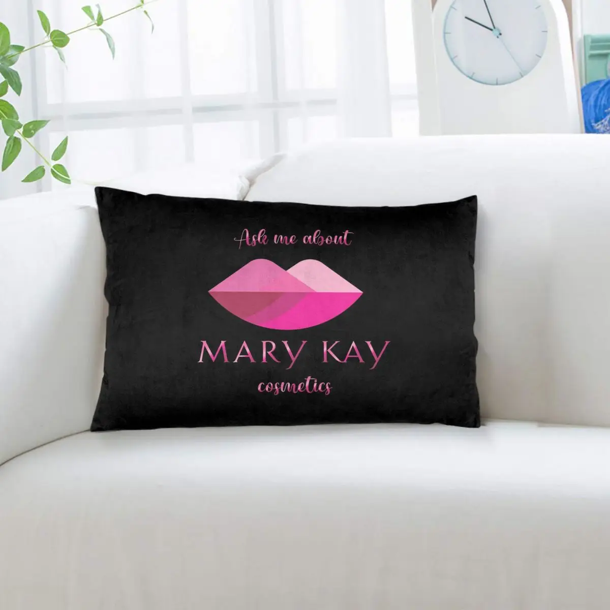 Ask Me About Mary Kay Cosmetics Rectangle Pillowcase Cushion Cover Decor Bedroom Bed Home Comfort Throw Pillow
