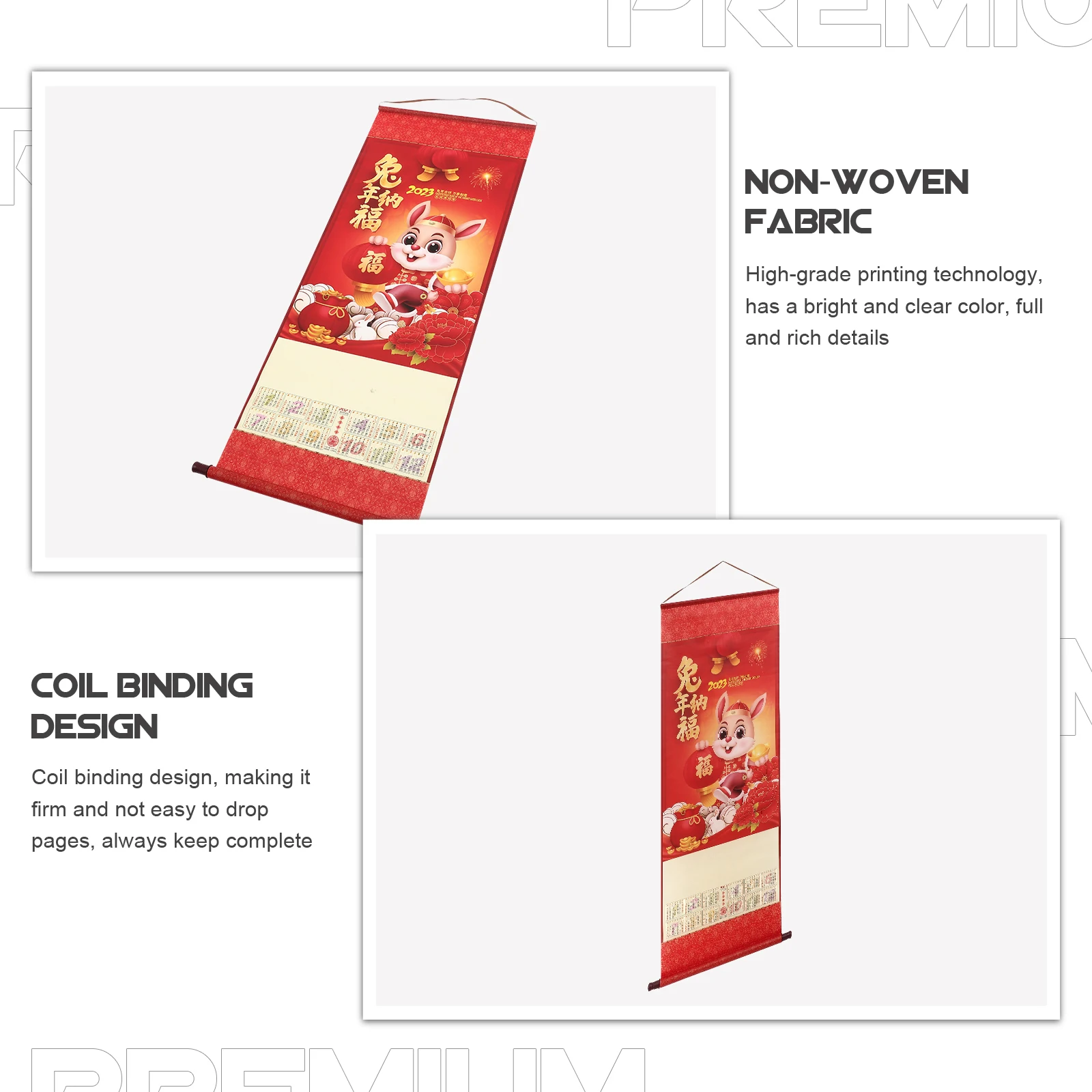 

Household Hanging Traditional Clear Printed Monthly Calendar Chinese Style Clear Printed Wall Calendar For Home Office Gift