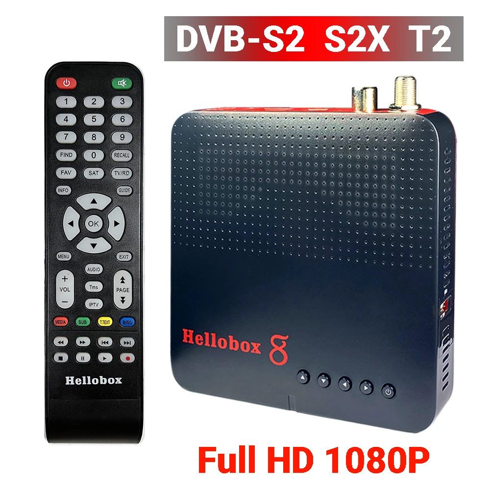 New H.265 TV Receiver DVB T2 DVB S2  Hellobox 8 Satellite Receiver support RJ45 WiFi HEVC PowerVu hellobox8