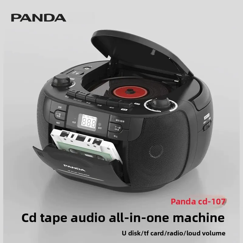 For PANDA CD-107 Portable CD Cassette Player Boombox FM Radio Recorder with USB