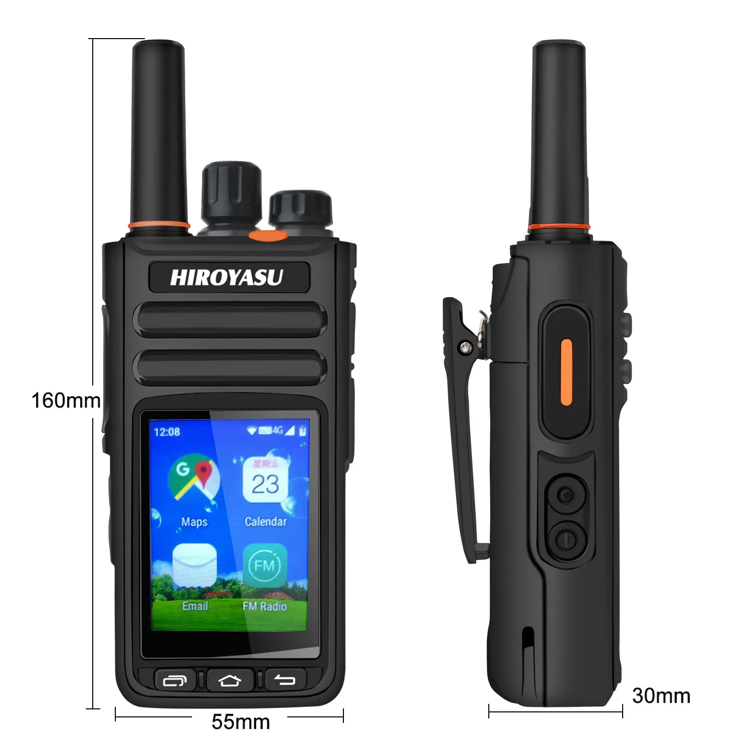 Hiroyasu HI-B8 2G 3G 4G LTE Cellular Network WIFI PoC FM Walkie Talkie 2GB+16GB Android9.0 Phone Call GPS 2.4\