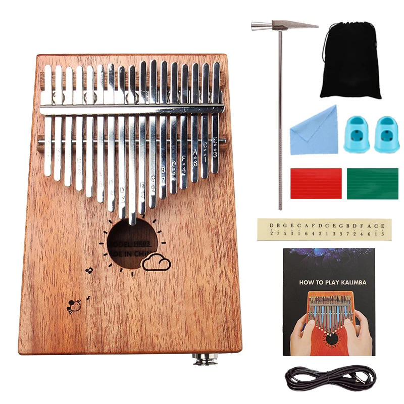 

17 Keys Kalimba Thumb Piano High-Quality Acacia Wood Body Thumb Piano Musical Instrument Kalimba Accessories with Audio input