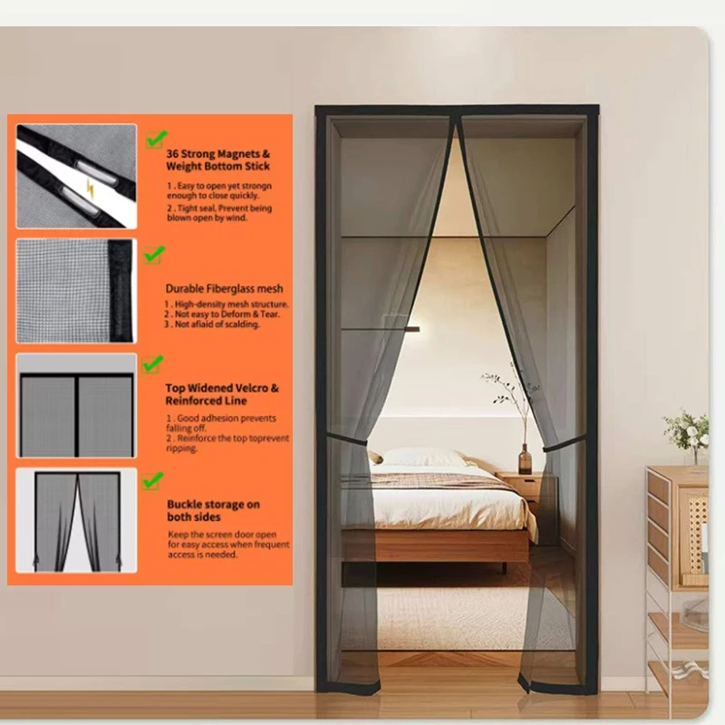 

Magnetic screen door,mesh curtain,mosquito net, insect proof screen window,automatic door curtain, household ventilation curtain