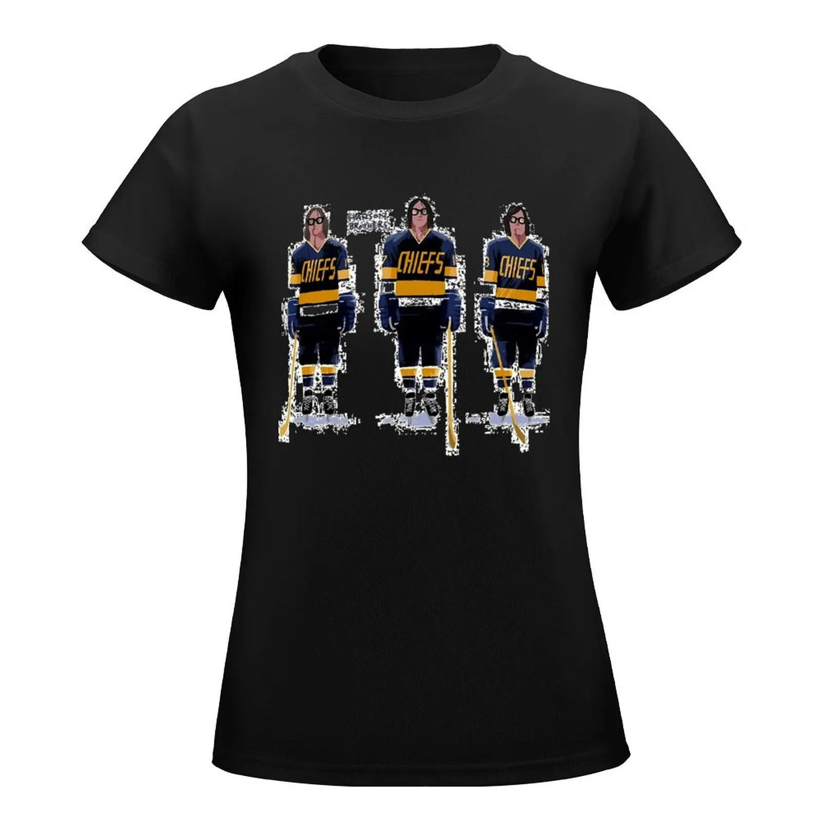 Hanson brothers slap shot! classic t shirt T-Shirt funnys summer tops ariat shirts for Women