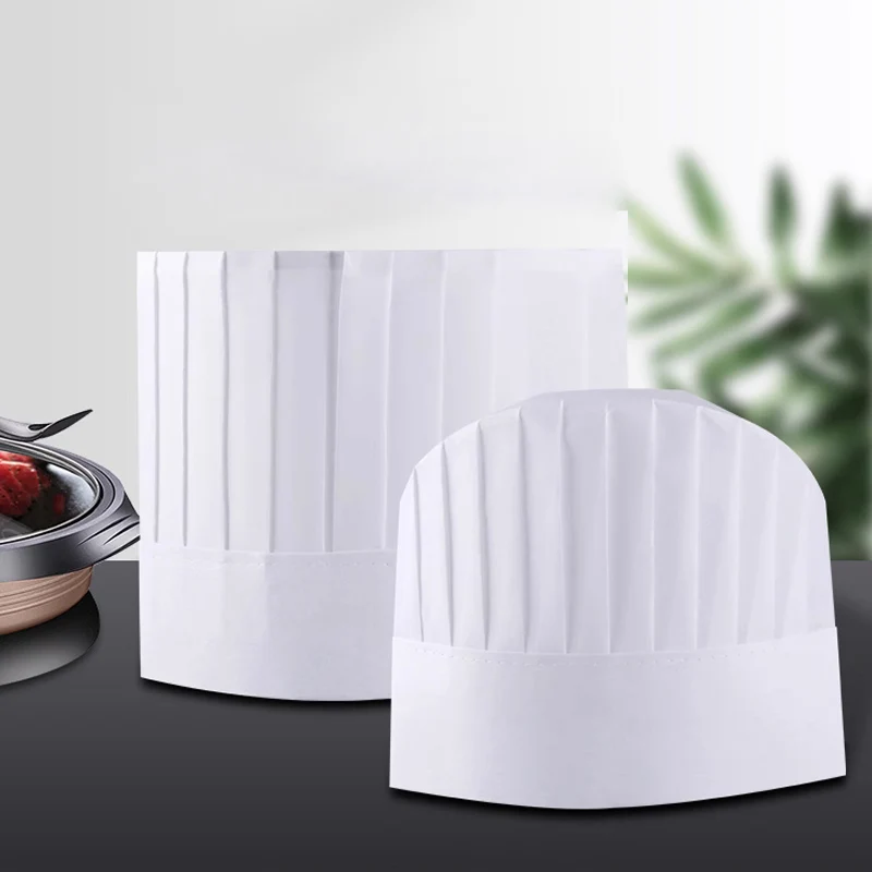 子供用シェフハット20個パック、使い捨て不織布シェフハット、ベーキング、料理、アクティビティ、ピザパーティー用のDIY子供用シェフキャップ