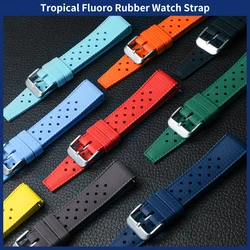 FKM RUBBER WATCH STRAP 20mm 22mm CLASSIC TROPICAL STYLE for Rolex watch for men Fast Release Diving Waterproof  Watch Band