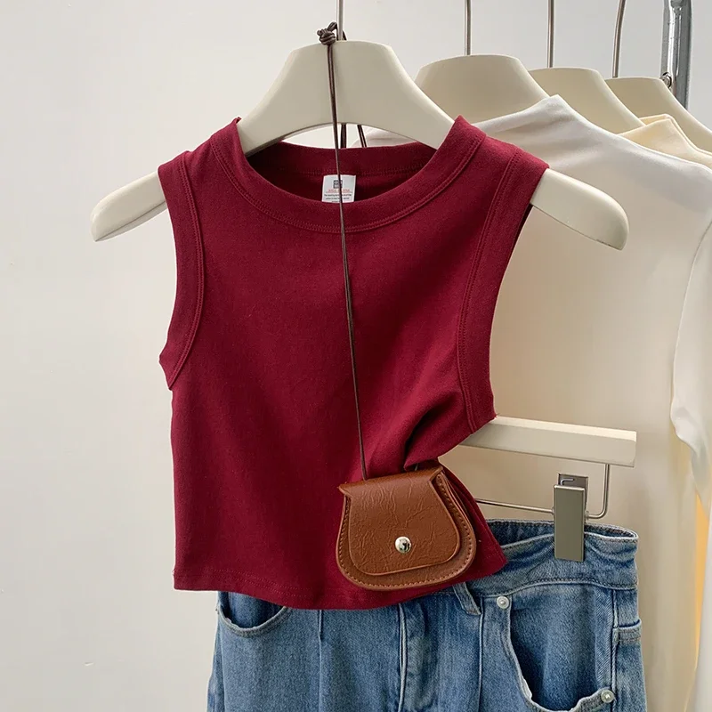 2023 Tank Top Für Frauen Gerippte Unten Ärmellose Bluse Einfarbig Casual frauen Teenager Trendy Grundlegende Sommer Tops Neue