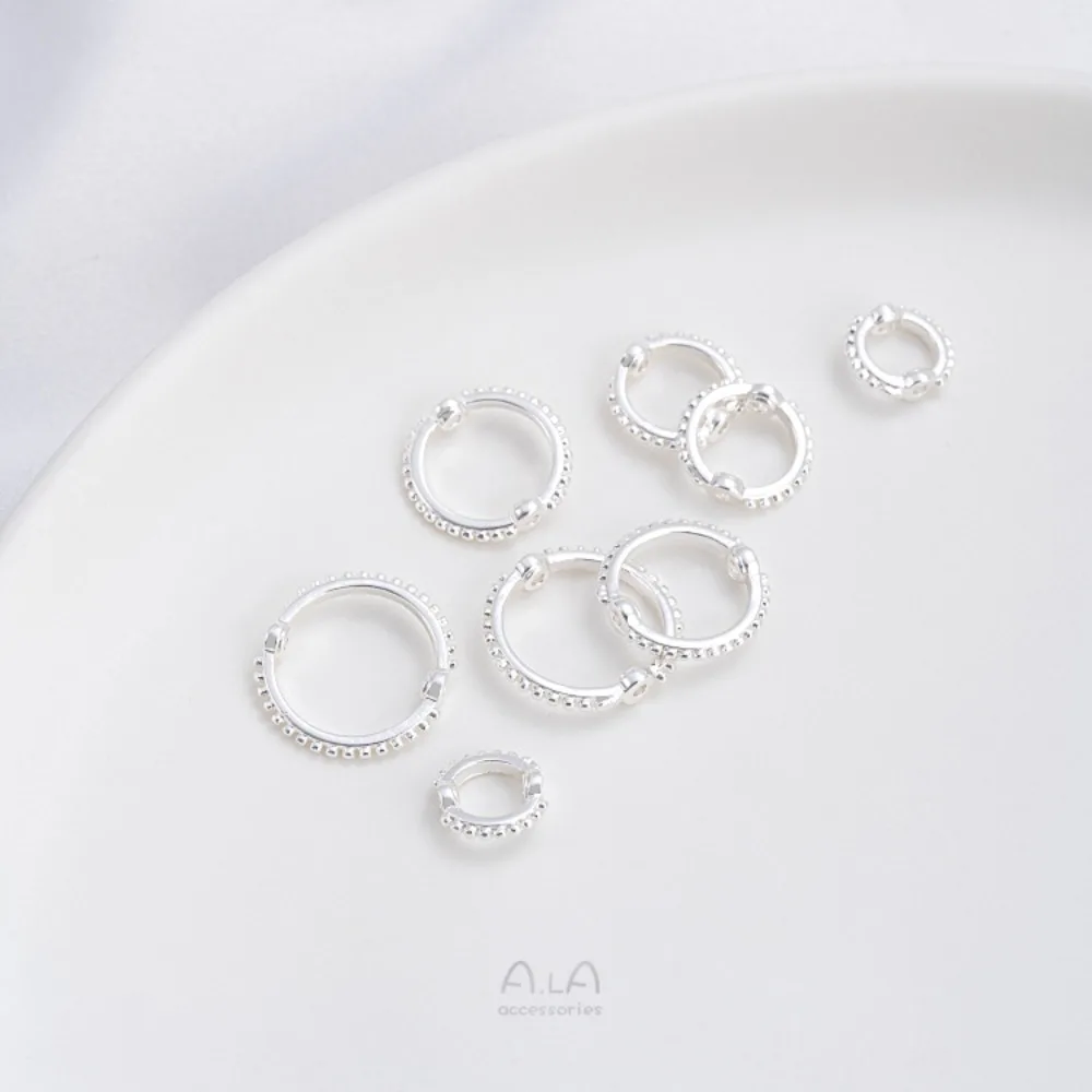 حقيبة نحاسية سميكة فضية تويست مجموعة حبة خاتم مشرق حقيبة فضية حبة حلقة اليدوية مطرز DIY بها بنفسك لؤلؤة كريستال مجوهرات اكسسوارات #5