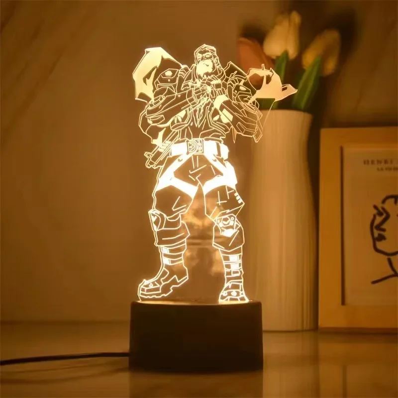 New Valorant Figure Led 3D Night Light Kids Toy Anime Figures Valorant Bedside Lamp for Children Bedroom Decor Birthday Gift