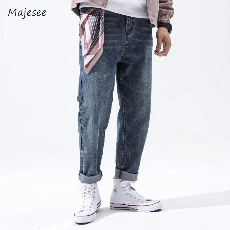 

Jeans Men All-match Casual Japanese Style Autumn Harajuku High Street Fashion Popular Harem Denim Trousers College Hip Hop Daily