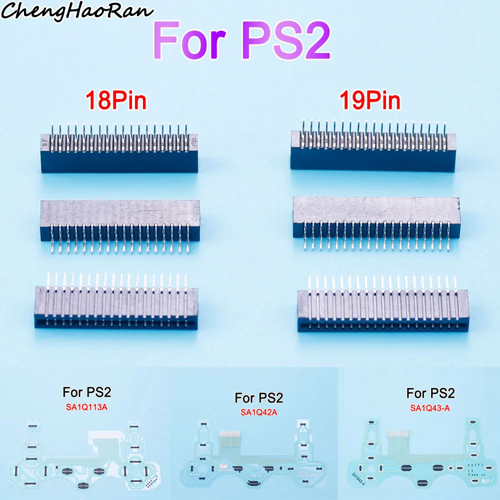 1/2Pcs For PS2 Controller Button Conductive film slot linker port slot 18 pin 19 pin socket For PS2 game controller Repair Parts