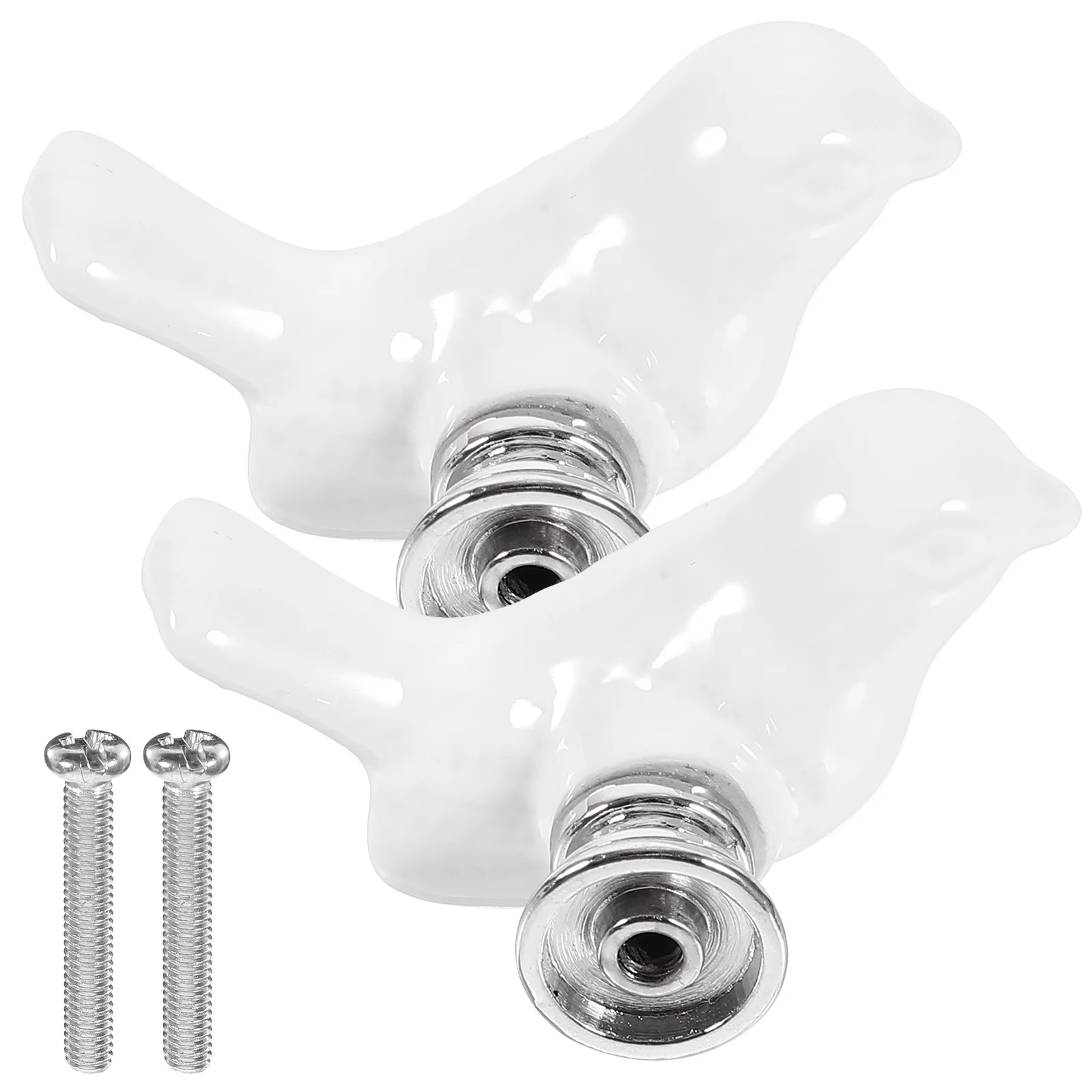 

2 шт., керамические ручки для ящиков в европейском стиле, ручка с одним отверстием для гардероба, сундука, серебристо-белая ручка шкафа в европейском стиле