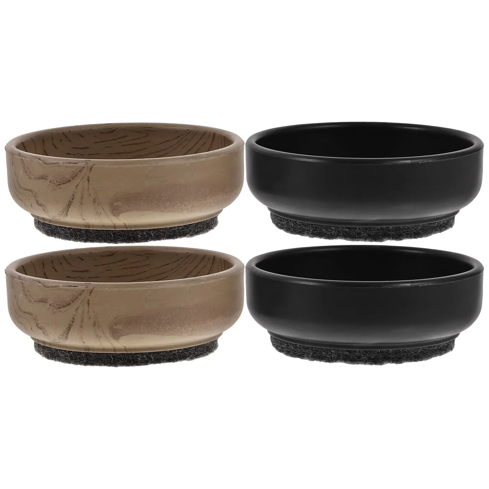 

4 Pcs Wood Grain Floor Mats 60mm Furniture Leg Cups Small Chair Wheel Stopper Felt Sleeves Compact Stoppers Non Slip Durable