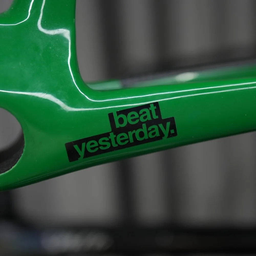 Bicycle Frame Stickers Beat Yesterday Waterproof Vinyl Decals for MTB Road Bike Top Tube Fashion Decoration Accessories