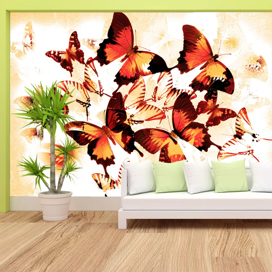 Abstract Custom Wall Papers Home Decor Peel and Stick Contact Paper Wallpapers for Living Room Butterfly Retro Renovation Murals
