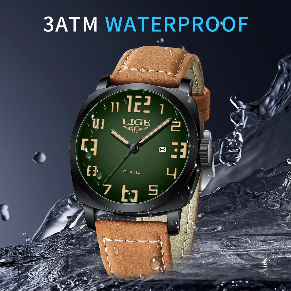 

LIGE Ретро модные кварцевые мужские часы Роскошные деловые повседневные спортивные кожаные ремешки уличные водонепроницаемые часы с автоматической датой для мужчин подарок