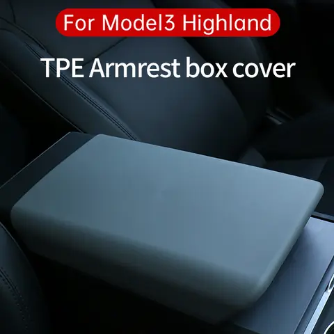 for Tesla Model 3 Highland 2024 TPE Soft Case Car Center Console Arm Rest Lid Auto Central Armrest Box Pad Cover Accessories
