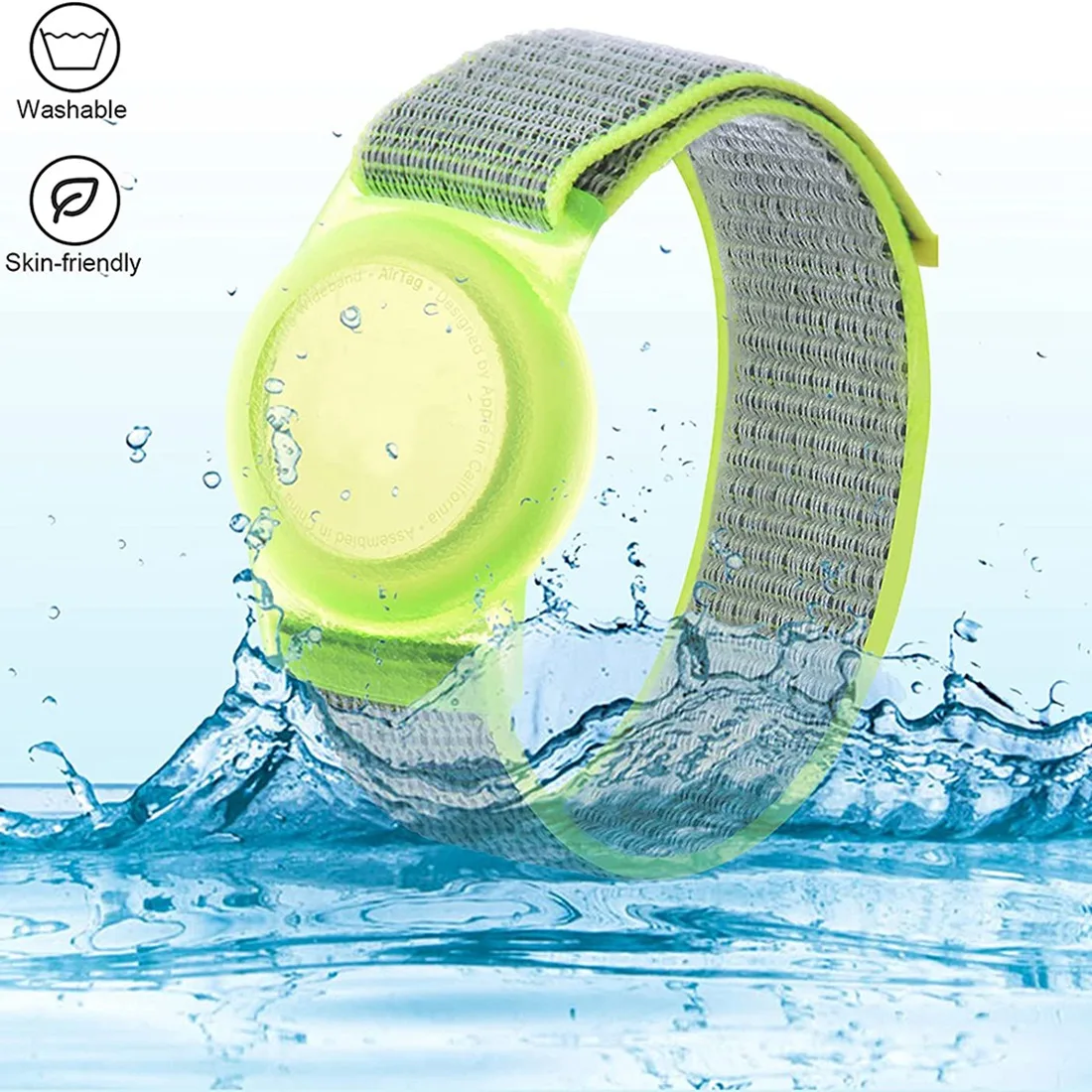 Braccialetto per bambini compatibile con Apple AirTag, custodia protettiva per Air Tag GPS Tracker Holder con bracciale in Nylon E