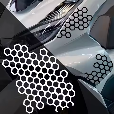 11.6cm x15.7cm Honeycomb Open Style Car Stickers Electric Motorcycle Cool Modified Tail Lights Stickers Grid Shaped Car Stickers