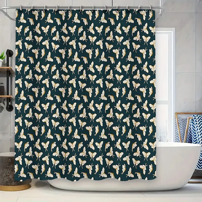 

Shower Curtain Floral Botanical Nature Pattern for Bathroom Decor Farmhouse Style Waterproof Fabric Backdrop Vintage Aesthetic H