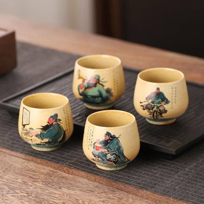 Ofenwechsel Master Cup Teetasse Waren Wusheng Guan Yu Meditationstasse Haushalt grobe Keramik Einzelbecher Teetasse