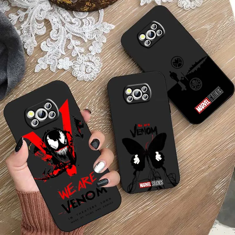 Marvel Venom HYDRA Logo Art For Xiaomi Mi Poco M3 M4 M5 M5s M6 X3 X4 X5 X6 F3 F4 F5 F6 GT Pro 4G 5G Black Soft Phone Case