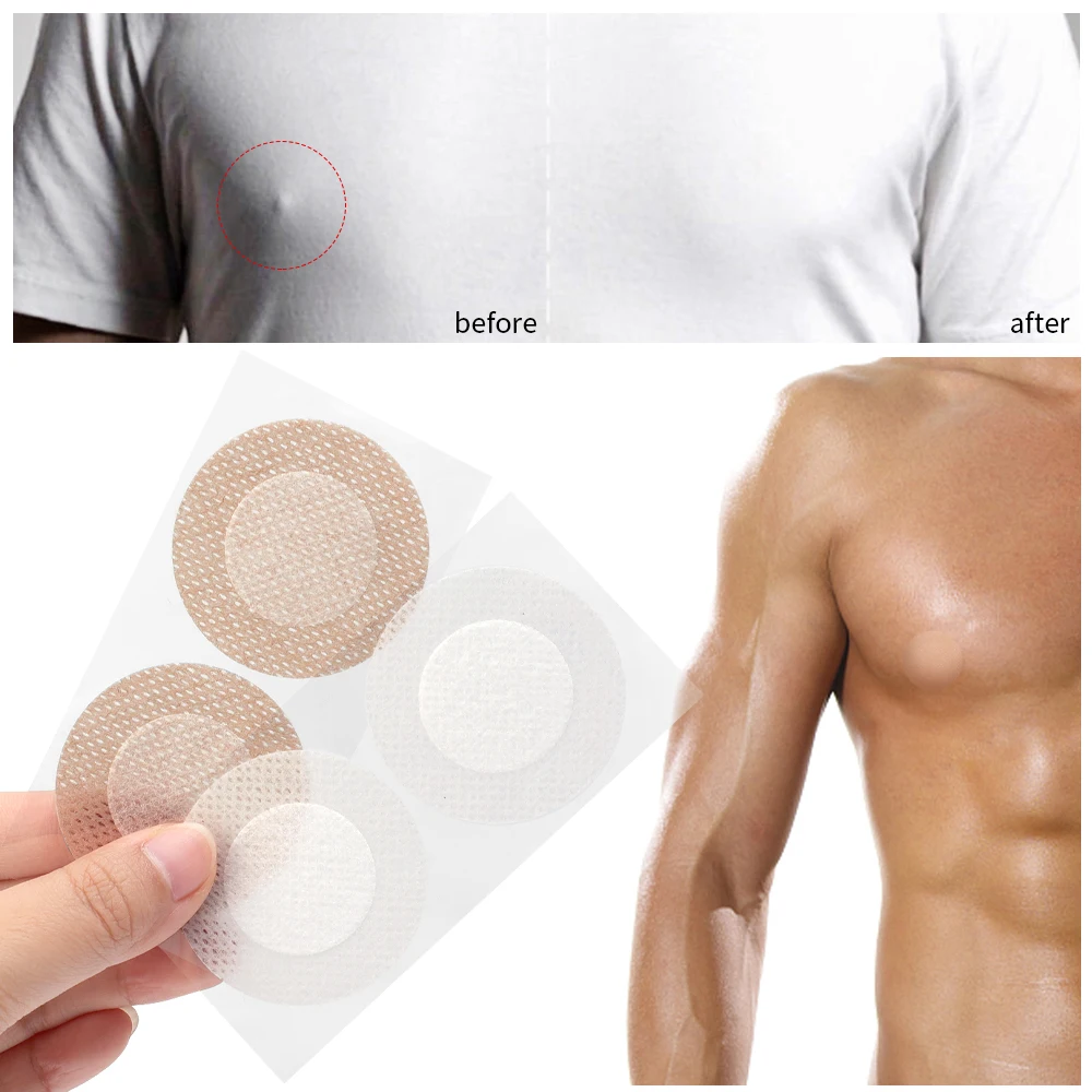 Capas de mamilo redondas sexy para homens, auto-adesivas, adesivos descartáveis, patch de mamilos, acessórios de pasta no peito, 20 pcs, 40pcs
