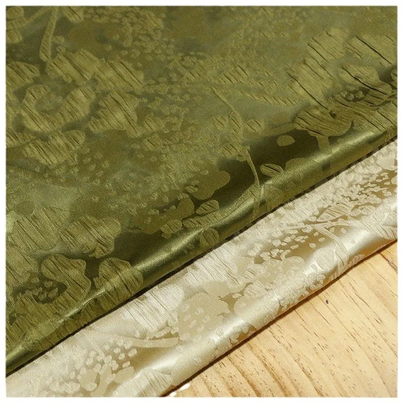 New Chinese-style traditional Chinese style cheongsam and Hanfu fabric featuring rose elastic silk Crowne crepe jacquard