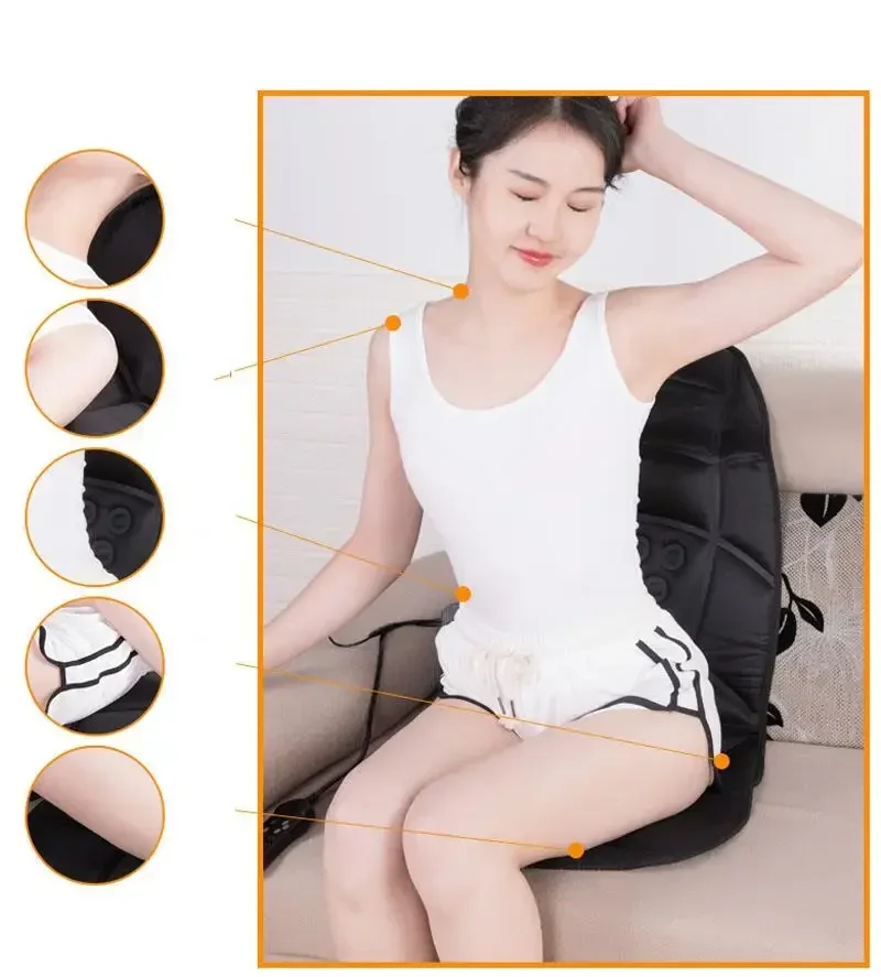 NEW Car Electric Back Massager Massage Chair Cushion Heating Vibrator Car Home Office Lumbar Neck Mattress Lumbar Pain Relief