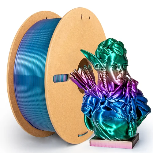 Imagen 1 del producto Filamento PLA Silk Rainbow 1.75mm - Degradado Rápido Brillante para Impresora 3D, Bobina 500g/1kg, Compatible FDM - Serie Universe