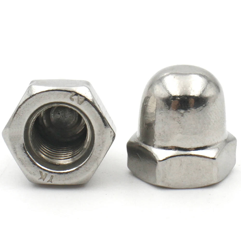 1/2/5/10/25/50pcs M3 M4 M5 M6 M8 M10 M12 M14 M16 304 201 Stainless Steel Dome Cap Nut Acorn Hex Nut Blind Nut for Bolts DIN1587