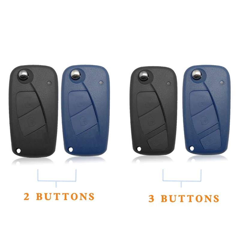 Flip Remote Car Key Shell Cover 2 3 Button Blue Black Folding Case With Logo ForFiat Punto Stilo Idea AKFTF101