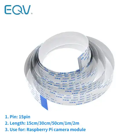 2M 1M 50CM 30CM for Raspberry Pi 3 Camera Cable Ribbon FFC 15pin 0.5mm Pitch Flat Wire Cable for Raspberry Model B Camera Line