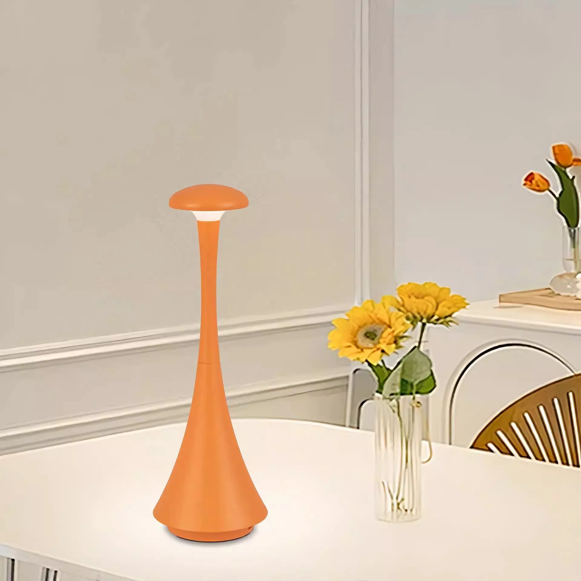 مصباح ليلي قابل لإعادة الشحن مصباح لاسلكي يعمل باللمس مصباح إبداعي USB-C مصباح مكتبي لغرفة نوم الفندق مصباح لتهيئة الجو 3 ألوان #2