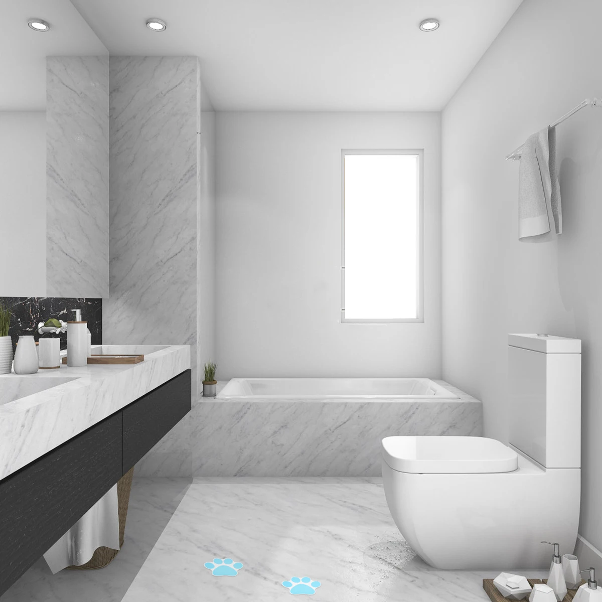 

20pcs Anti-Slip For Bathtub Sky-Blue Cartoon Design Non-Slip Bath Decals Bathroom Safety Pads Anti-Slip Tub Stickers