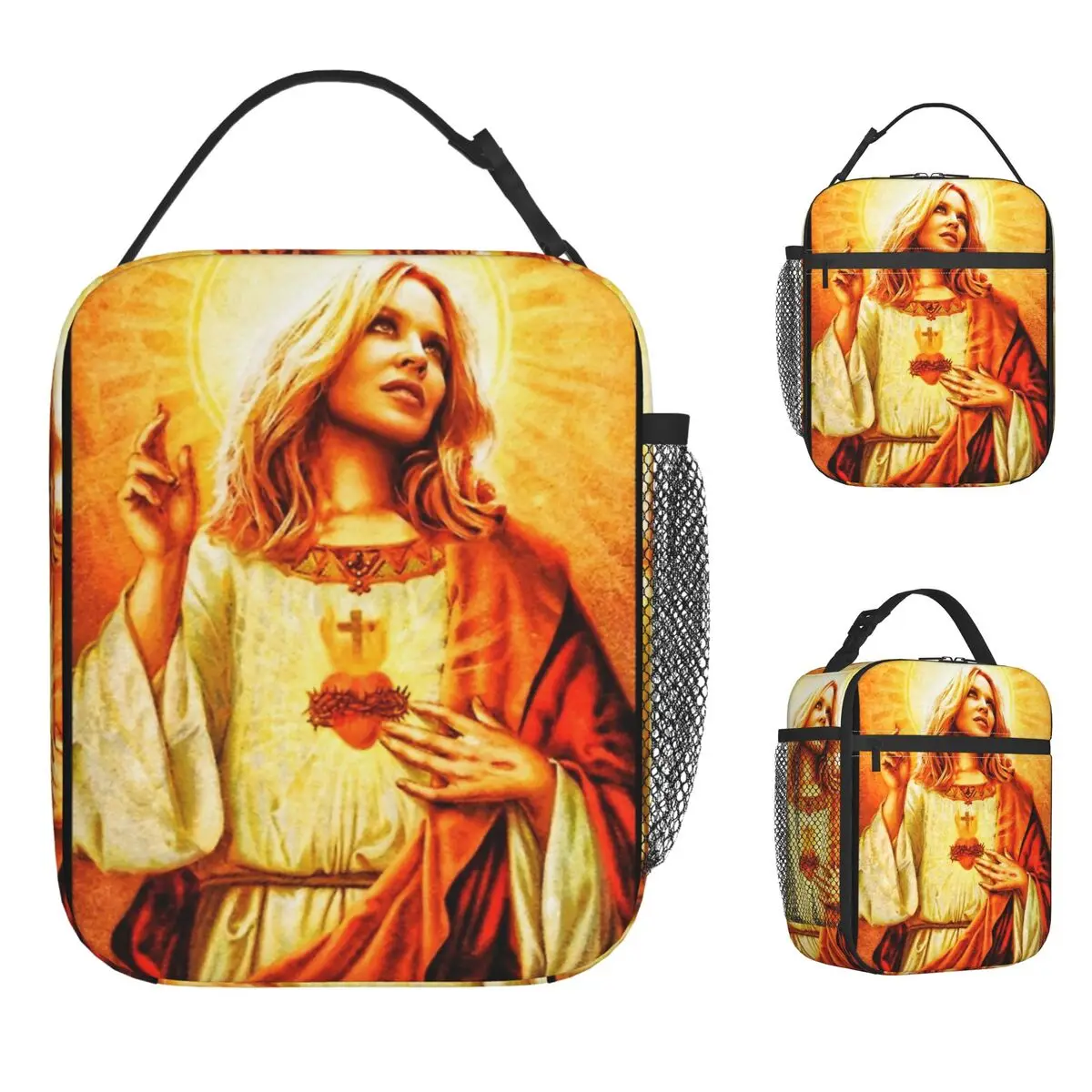 Kylie Minogue 아티스트 점심 가방 캐주얼 도시락 상자 학교 휴대용 지퍼 토트 식품 가방 어린이 옥스포드 인쇄 쿨러 가방