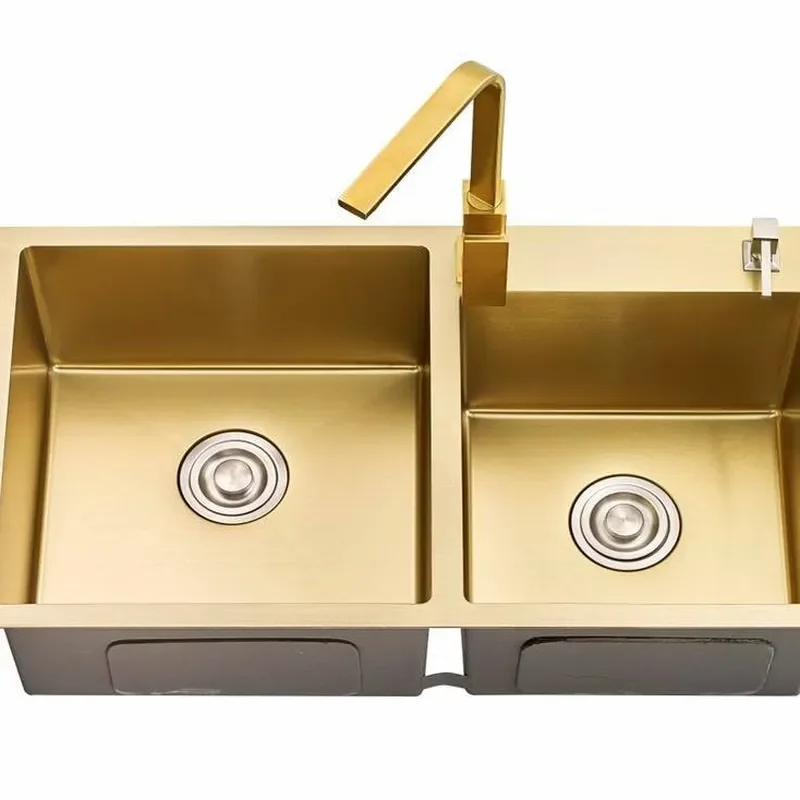 for Thickened 304 Stainless Steel Sink Anti-corrosion Nano-gold Handmade Kitchen Vegetable Basin Sink Set