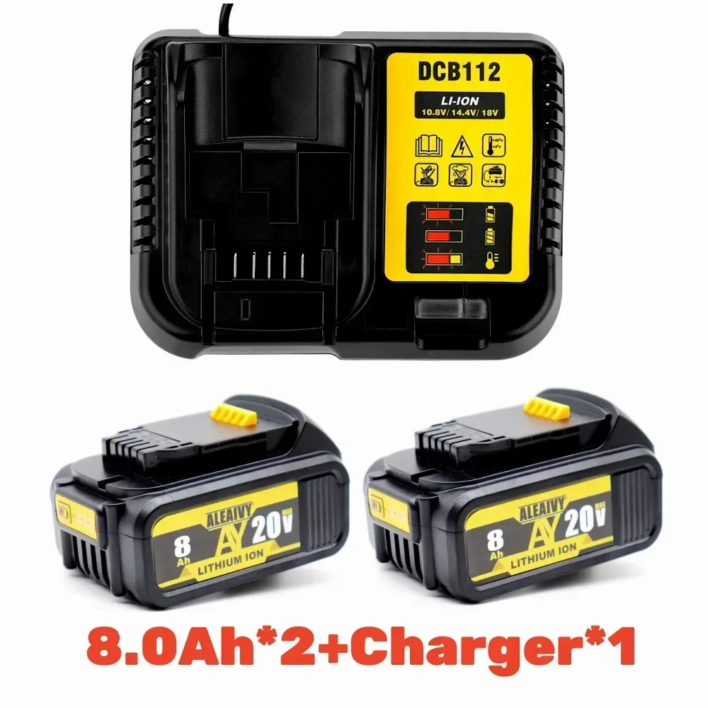 Original DCB200 20V 8000MAhแบตเตอรี่ทดแทนแบตเตอรี่ลิเธียมสําหรับDewalt 18V DCB184 DCB200 DCB182 DCB180 DCB181 DCB182 DCB201 DCB206