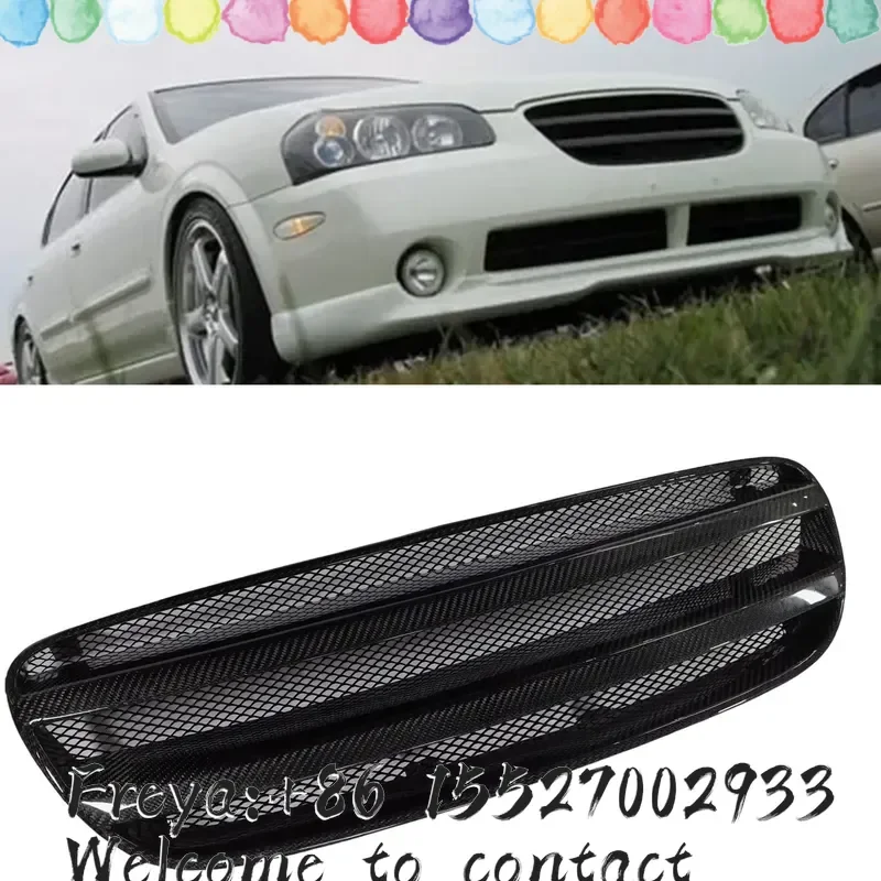 Racing Grill Front Grille Real Carbon Fiber/Fiberglass Upper Bumper Radiator Hood Mesh Grid For Maxima 2002-2003