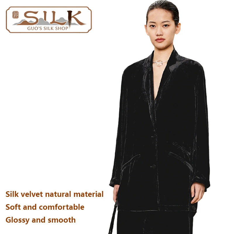 

High-end Silk Velvet Women's Formal Casual Elegant Outfit Loose Comfortable Soft Lustrous Fashionable Women's Clothing