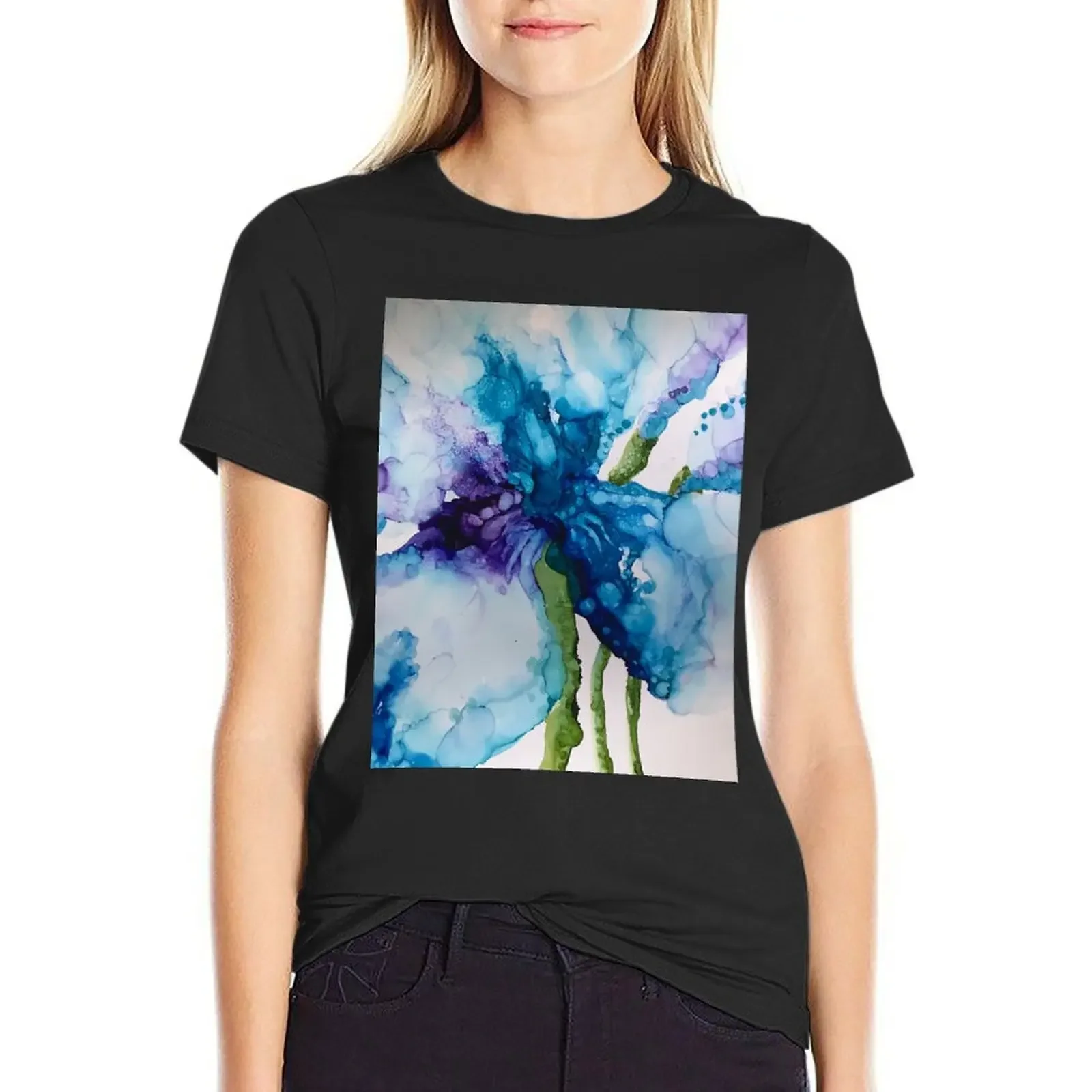 

Giant Flower T-Shirt cute tops summer top blanks Women t shirt