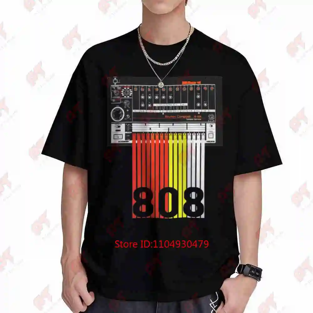 808 Drum Machine Retro 80S Rhythm Box Short Sleeve Tee 100% Cotton T-Shirt